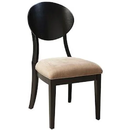 Side Chair with Taupe Upholstered Seats and Bentwood Oval Back